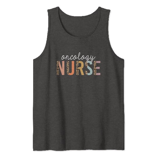 Oncology Nurse Leopard Print Nursing School Tank Tops