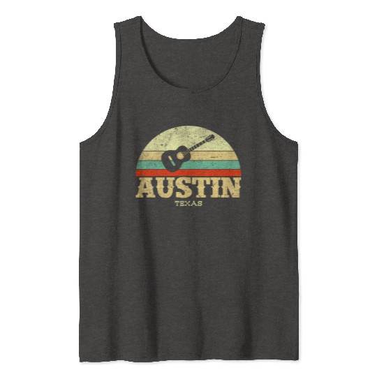 Austin Texas Guitar Lone Star State Tank Tops