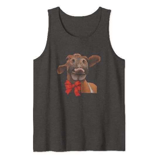 Christmas Cow Tank Tops Cow Farming Farmer
