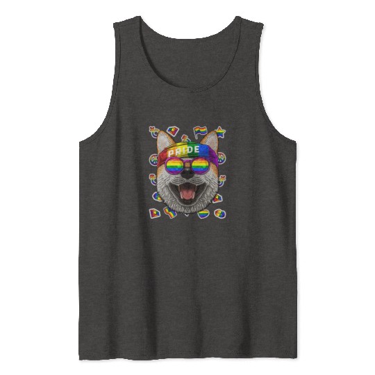 Lgbt Shiba Inu Gay Pride Month Dog Rainbow Lesbian Tank Tops