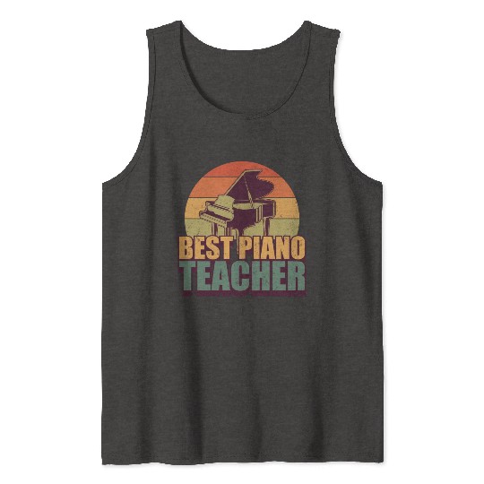 Retro Pianist Best Piano Teacher Tank Tops