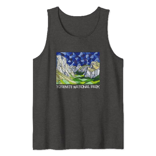 Yosemite Valley Stained Glass Style Tank Tops