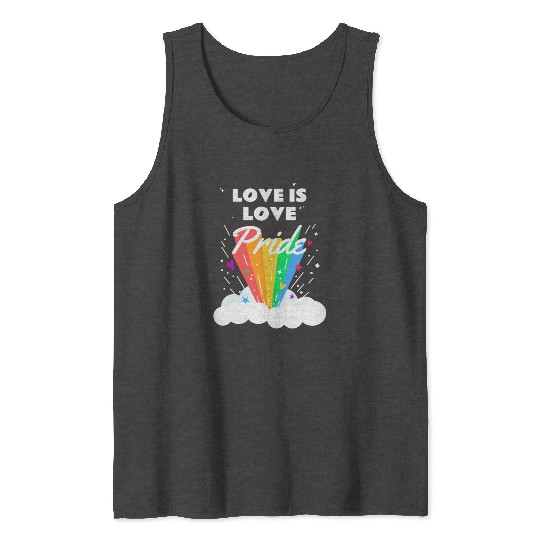 Love is Love Gay LGBTQ Flag Gay Lesbian Pride Tank Tops