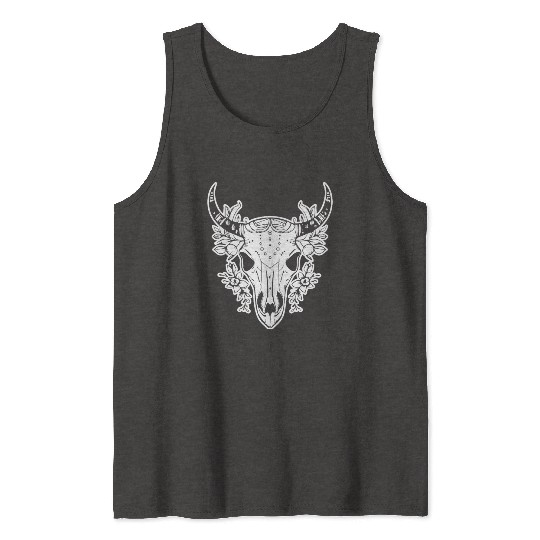 Cow Skull Boho Tank Tops