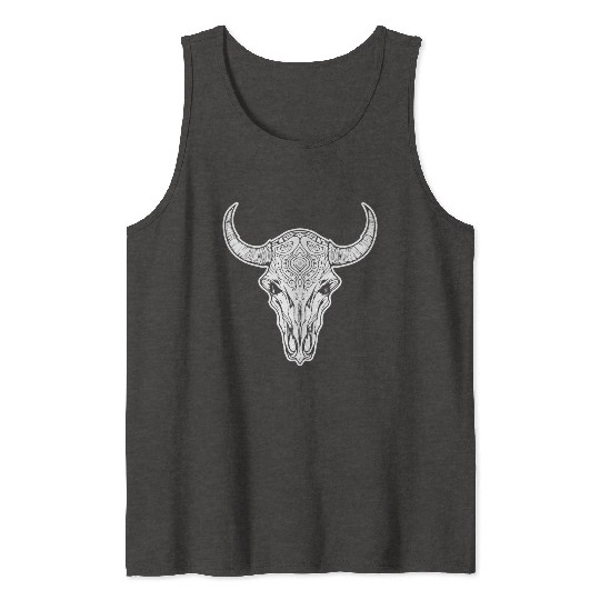 Cow Skull Boho Tank Tops