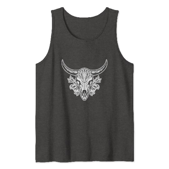 Cow Skull Boho Tank Tops