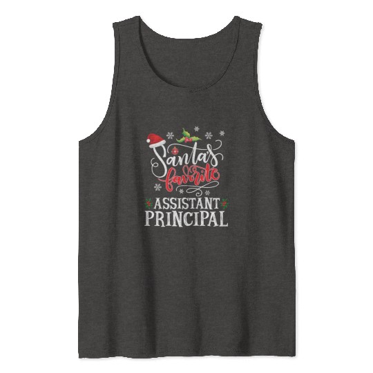 Santa'S Favorite Assistant Principal Party Tank Tops