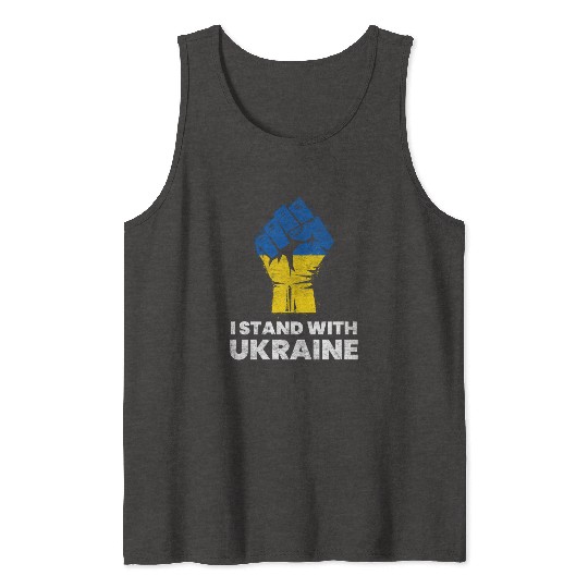 Ukrainian Flag I Stand With Ukraine Flag Tank Tops