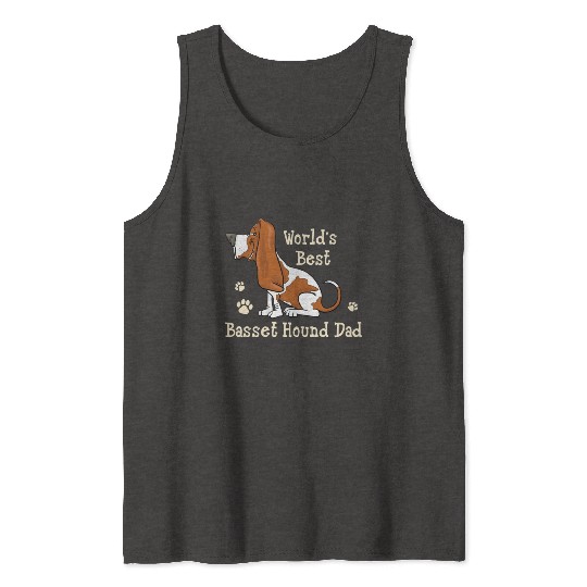 World s Best Basset Hound Dad Dog Owner Tank Tops
