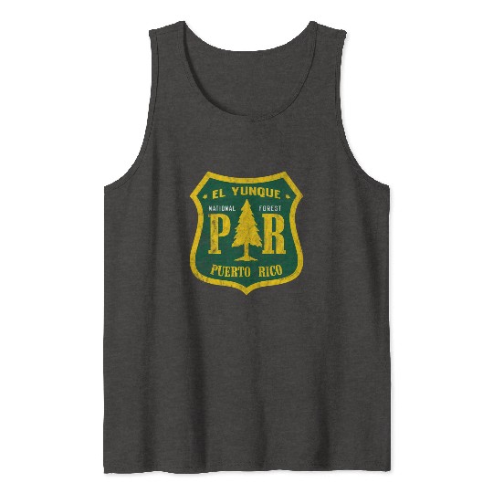 El Yunque National Forest Puerto Rico Shield Look Tank Tops