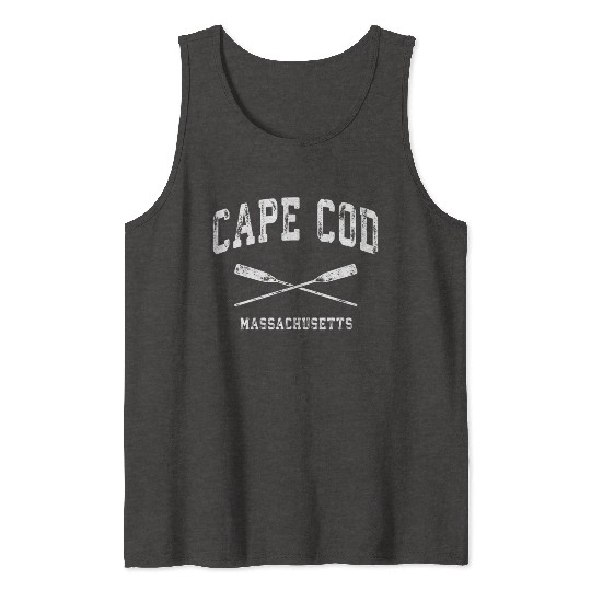 Cape Cod Massachusetts Nautical Crossed Oars Tank Tops