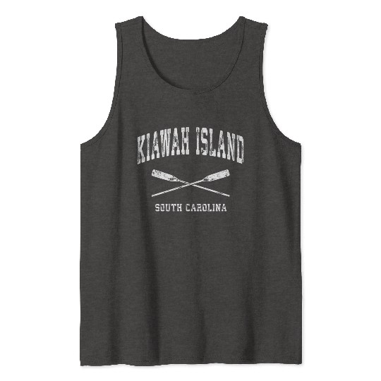Kiawah Island South Carolina Nautical Crossed Oars Tank Tops
