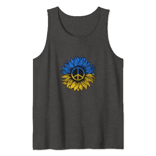 Ukrainian Flag Ukraine Flag Sunflower Tank Tops