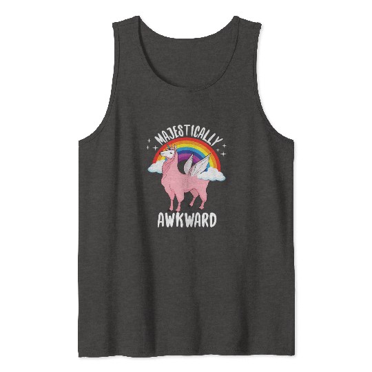 Majestically Awkward Llamacorn Llama Uorn Tank Tops