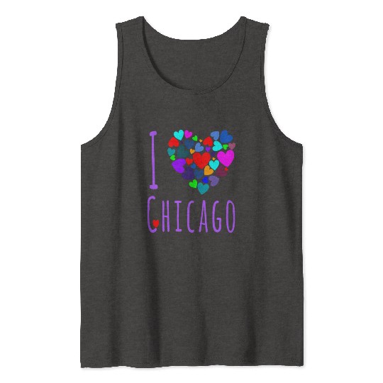 I Love Chicago Heart City Of Chicago Tank Tops
