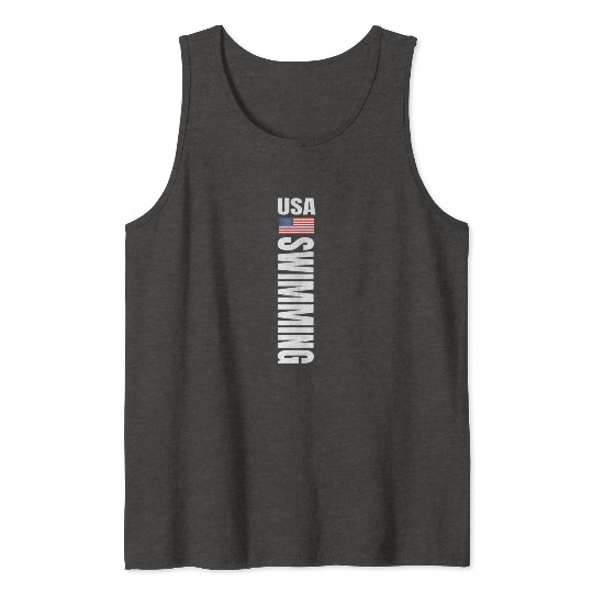 Usa Swimming American Flag Swim Sport Team Tank Tops