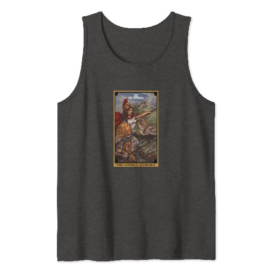 The Goddess Athena The Emperor Tarot Card Greek Tank Tops