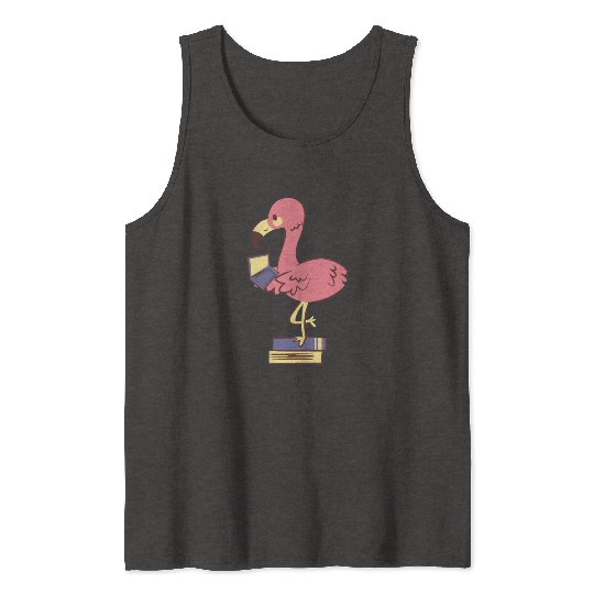 Flamingo Using A Laptop Tank Tops