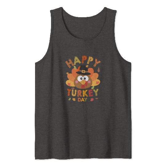 Happy Turkey Day 2021 Autumn Fall Thangiving Tank Tops