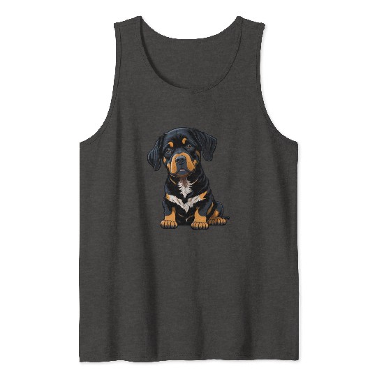 Rottweiler Dog Puppet Tank Tops