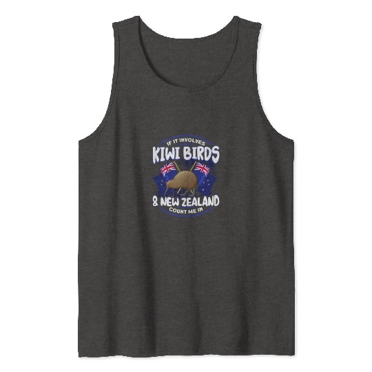 Bird Lover Endangered Species Kiwi Bird Tank Tops