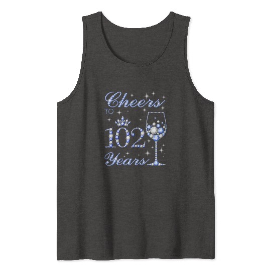 Cheers To 102 102Nd Blue Style Tank Tops