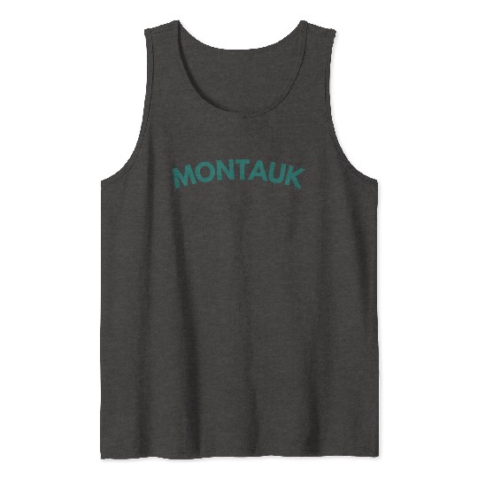 Montauk New York Vintage College Style (Green) Tank Tops