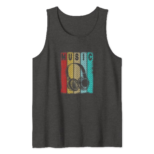Electronic Music Lover DJ Vintage Retro Tank Tops