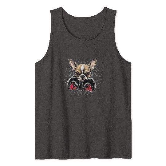 Cute Chihuahua as a Boxer for a Chihuahua lovers Tank Tops