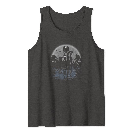 Bigfoot Loch Ness Monster Moth And Aliens Cryptid Tank Tops