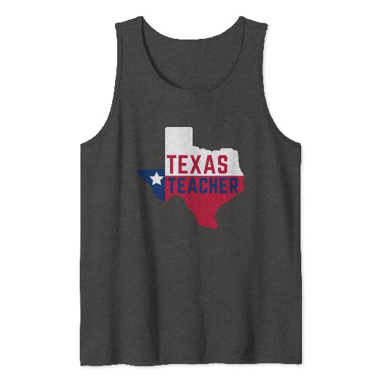 Texas Teacher Life Flag Style Tank Tops