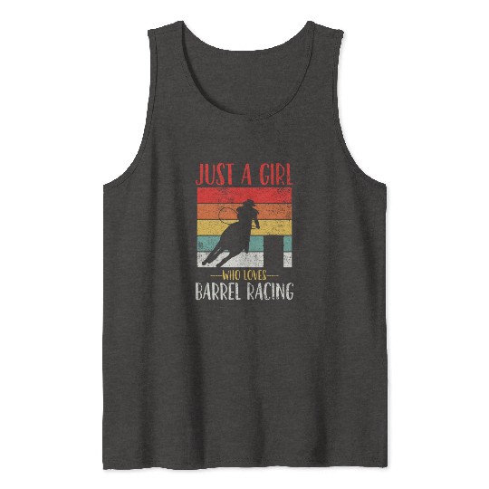 Barrel Racing Cowgirl Vintage Tank Tops