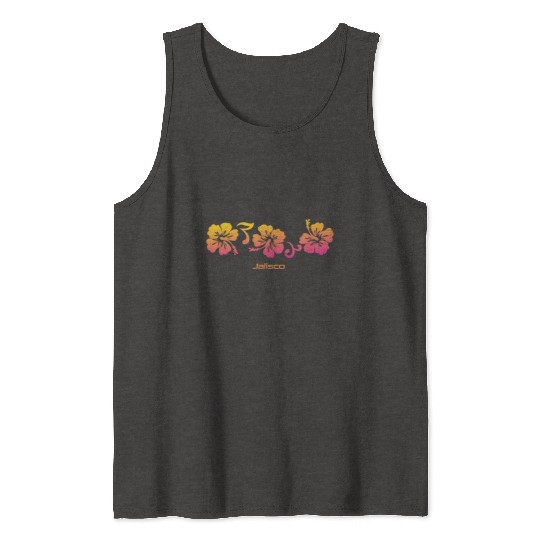 Jalisco Mexico Hibiscus Souvenir Vacation Tank Tops