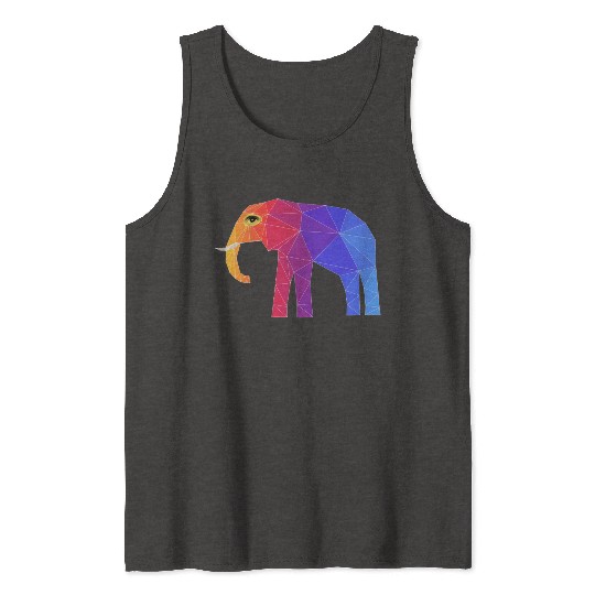 Colorful Abstract Elephant Tank Tops
