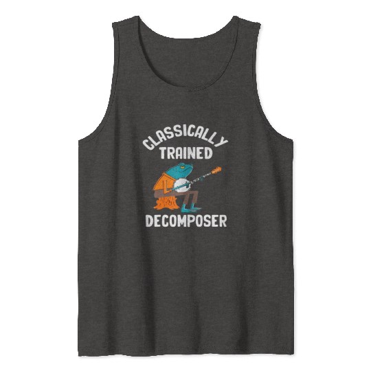 Classically Trained Decomposer Funny Frog Playing Tank Tops
