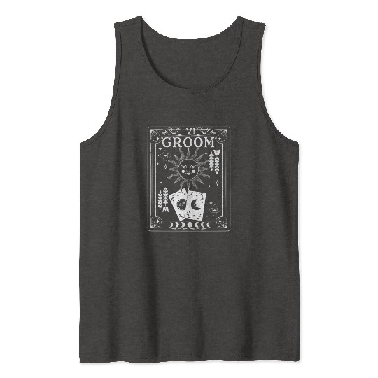 Gothic Witchy Coven Tarot Halloween Groom Tank Tops