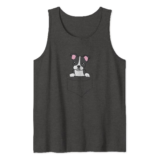 Boston Terrier In The Pocket Pocket Boston Terrier Tank Tops
