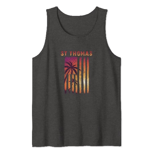 St Thomas Us Virgin Islands Patriotic Flag Tank Tops