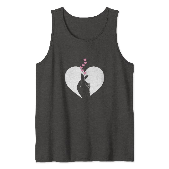 K-Pop Heart Korean Pop Music Fan K-Drama Cute Tank Tops