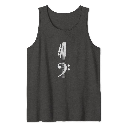 Bass Clef Bass Guitar Tank Tops