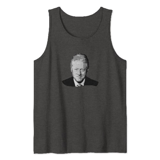 Bill Clinton Grayscale Pop Art Tank Tops