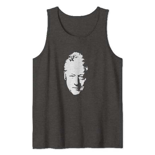 Bill Clinton White On Black Pop Art Tank Tops