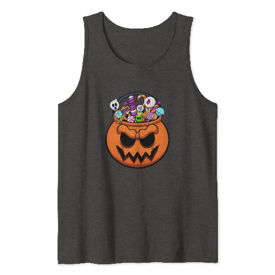 Halloween Trick Or Treat Candy Tank Tops