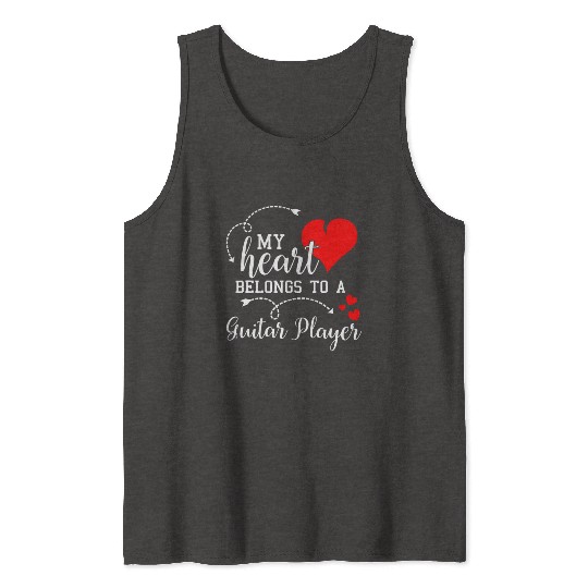 I Love My Guitar Player Husband Wife Valentines Tank Tops