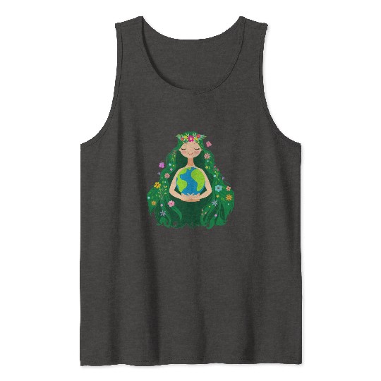 Green Mother Earth Day Gaia Save Our Planet Tank Tops