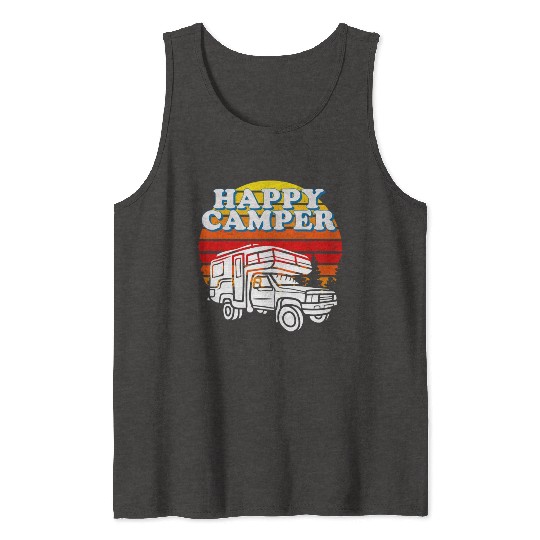Happy Camper Funny Camping Lover Tank Tops