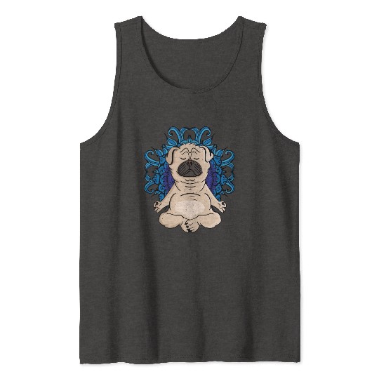 Zen Buddhism Meditation Gift Dog Lover Women Yoga Tank Tops