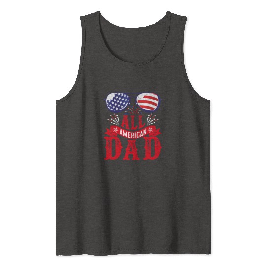 All American Dad America Pride US Patriot Tank Tops