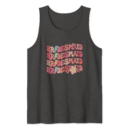 Groovy Bridesmaid Wedding Bride Bachelorette Party Tank Tops