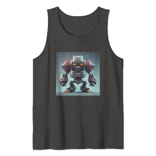 Angry 3D Robot Tank Tops